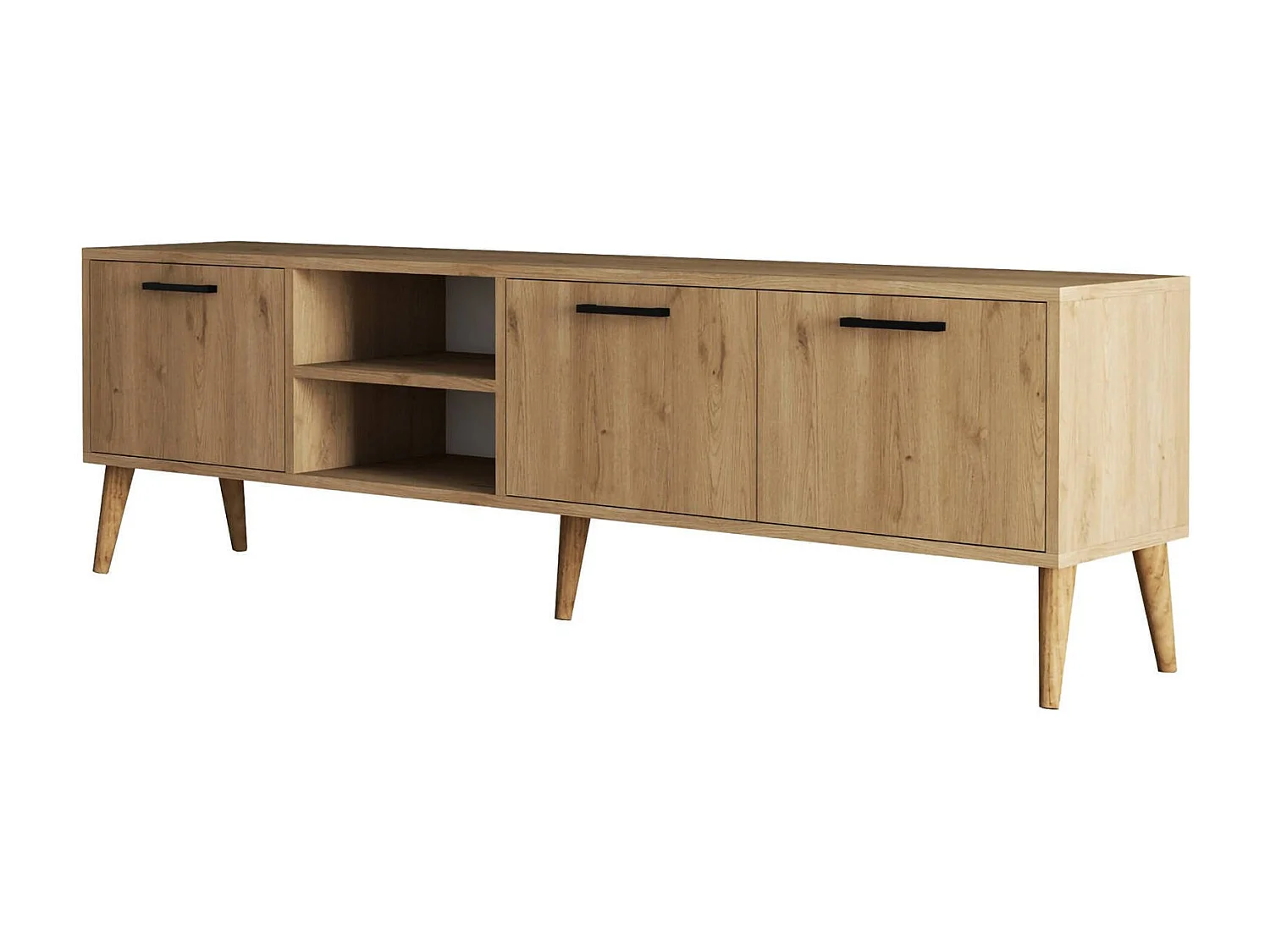 Móvel TV Dditacchi, Aparador de sala, Armário baixo para TV, Base de parede equipada, 180x35 h53 cm, Carvalho