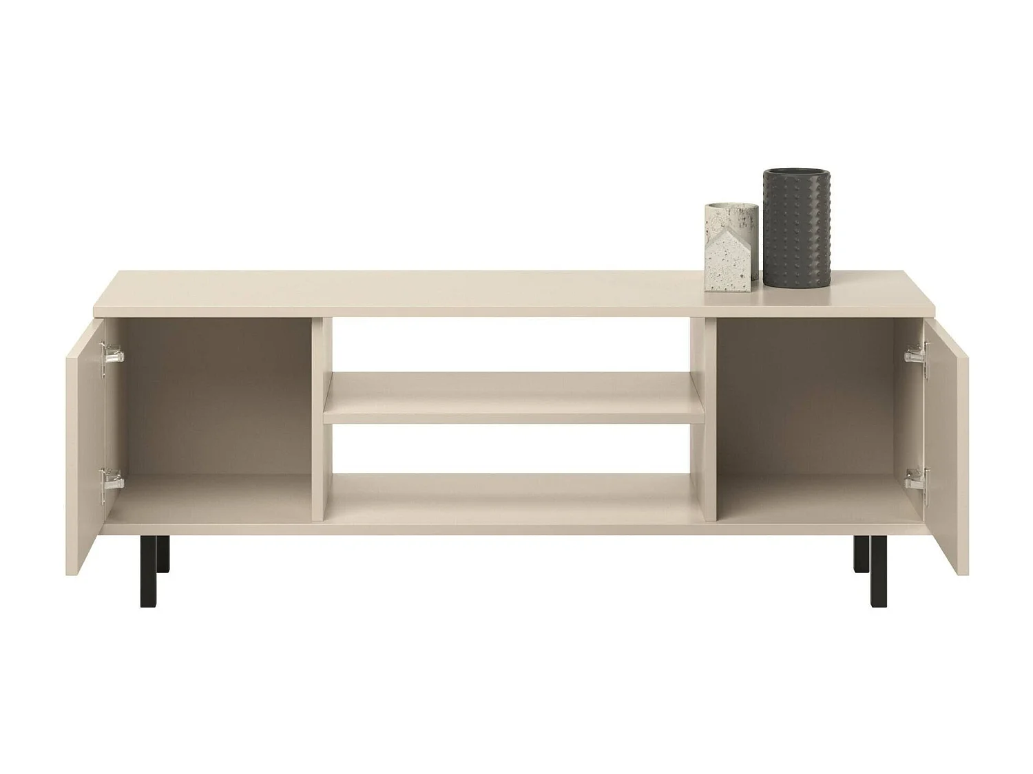 Fernsehschrank Dbancher, Ständer für Wohnzimmerfernseher, Niedriges Wohnzimmer-Sideboard, TV-Ständerbasis, 48x155 h40 cm, Beige