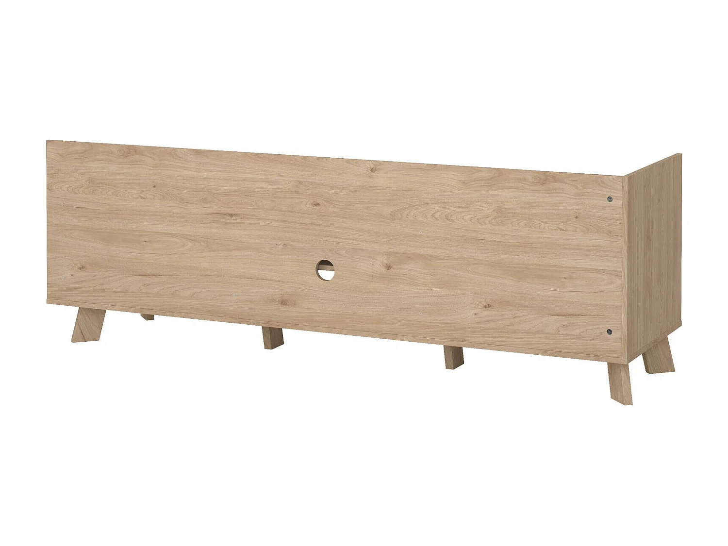 Meuble TV Dtestin, Buffet de salon, Armoire basse pour TV, Base murale de rangement, 182x51 h62 cm, Chêne clair et Blanc