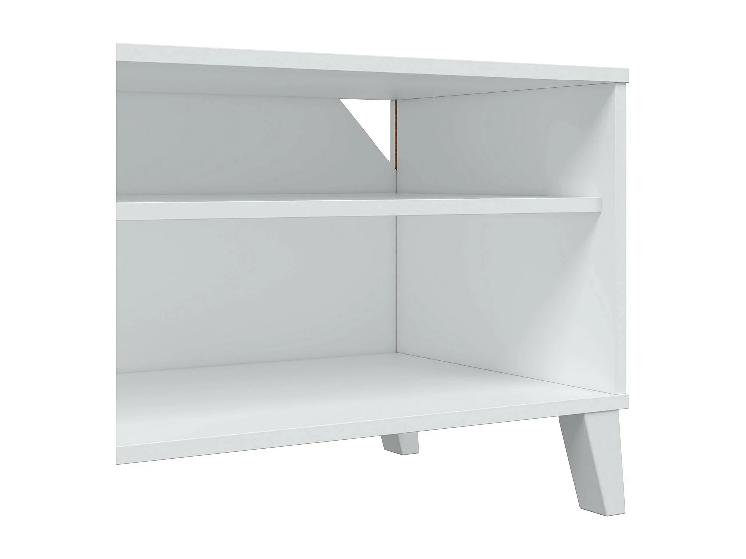 Dzibett TV-meubel, Woonkamerdressoir, Lage tv-kast, Voorzien van wandbasis, 135x40 h50 cm, Wit