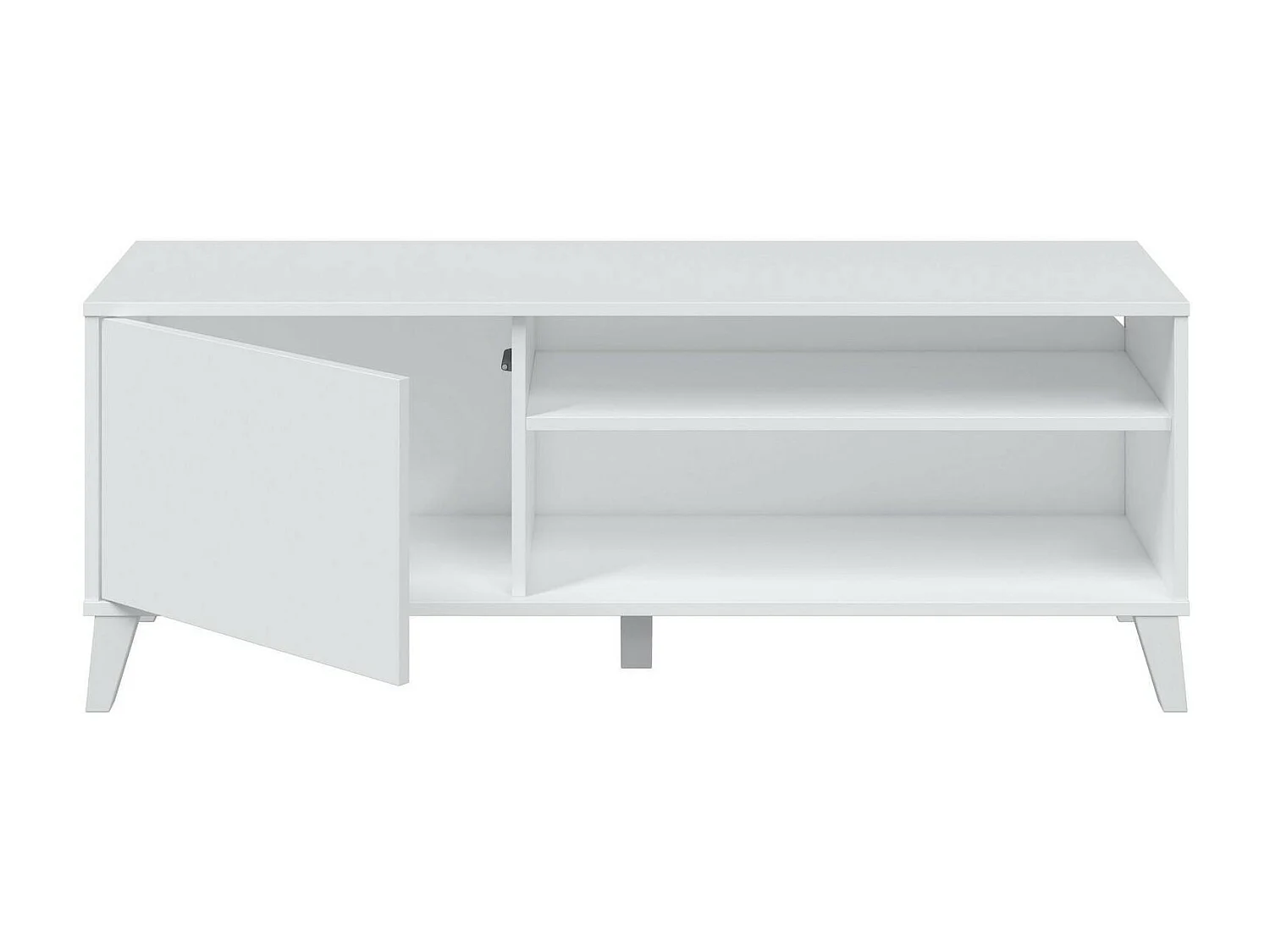 Móvel TV Dzibett, Aparador de sala, Armário baixo para TV, Base de parede equipada, 135x40 h50 cm, Branco