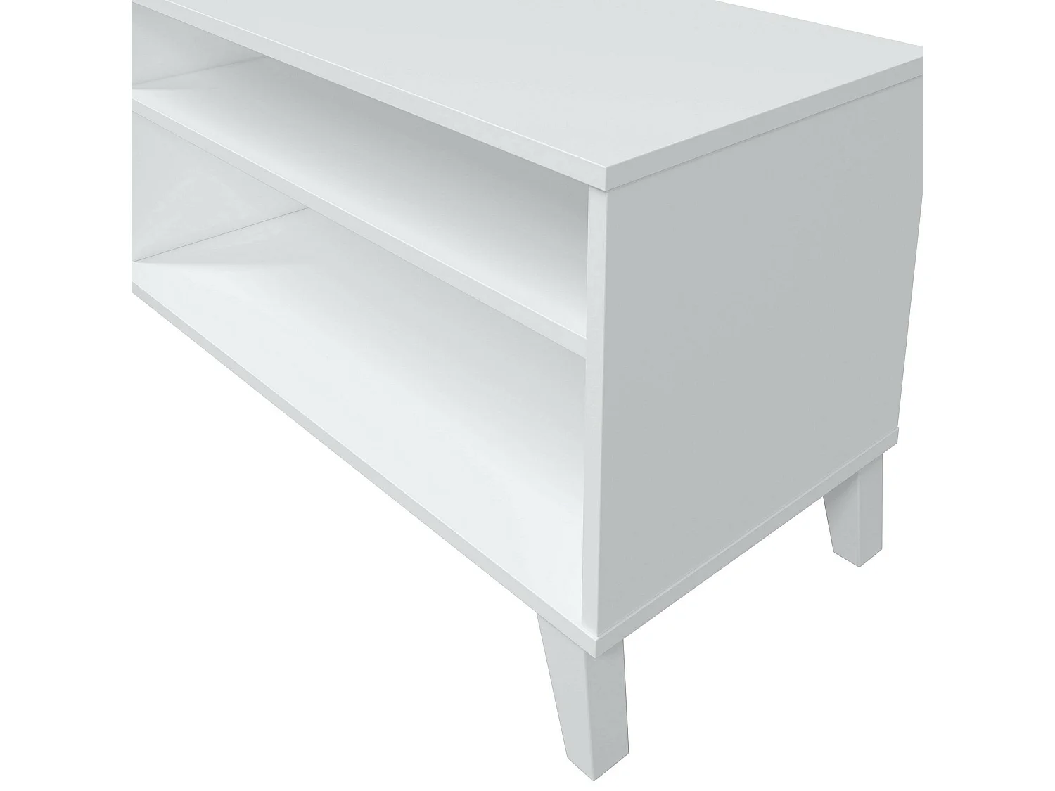 Móvel TV Dzibett, Aparador de sala, Armário baixo para TV, Base de parede equipada, 135x40 h50 cm, Branco