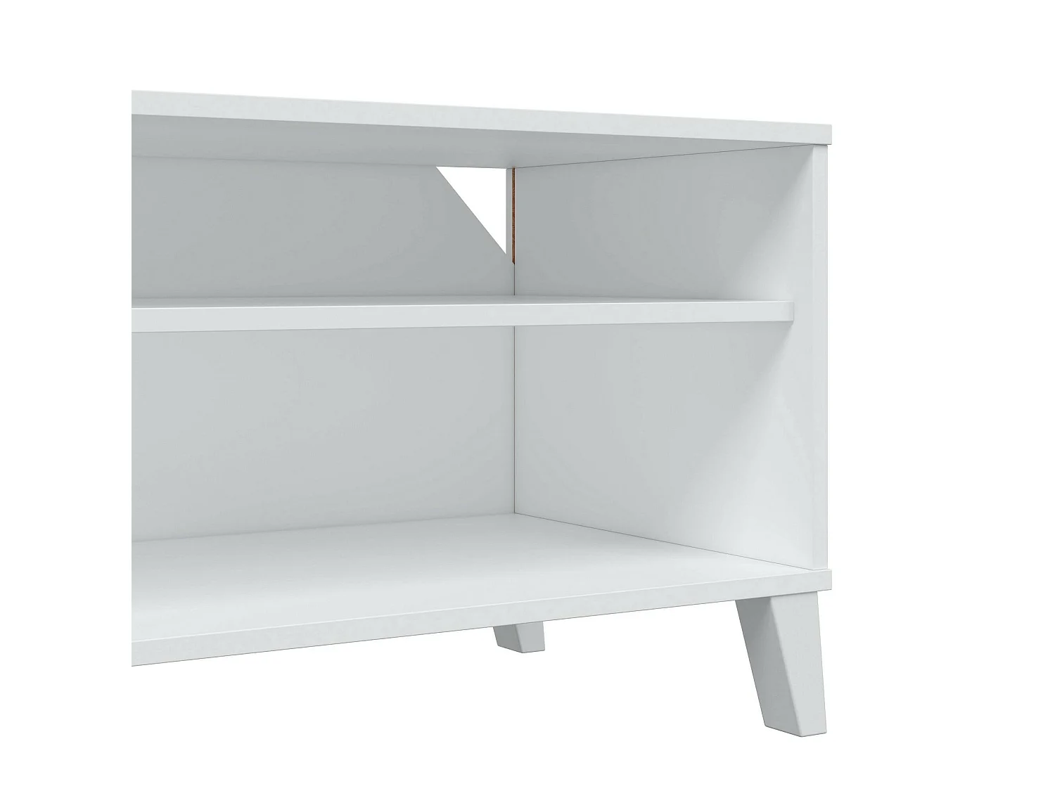 Dzibett TV-meubel, Woonkamerdressoir, Lage tv-kast, Voorzien van wandbasis, 135x40 h50 cm, Wit