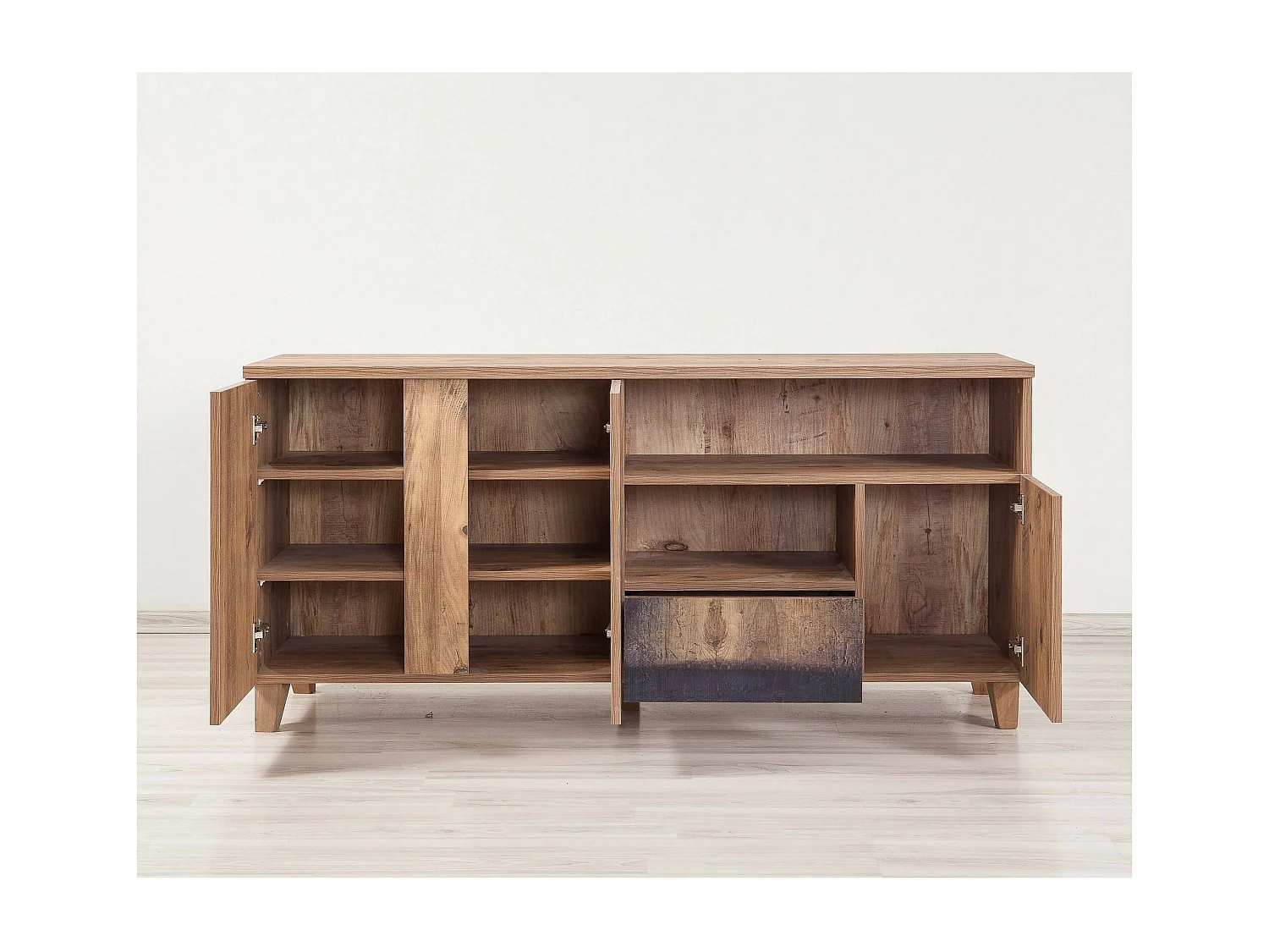 Dmora - Mobile porta TV Bucarest, 160x45 h76 cm, Quercia