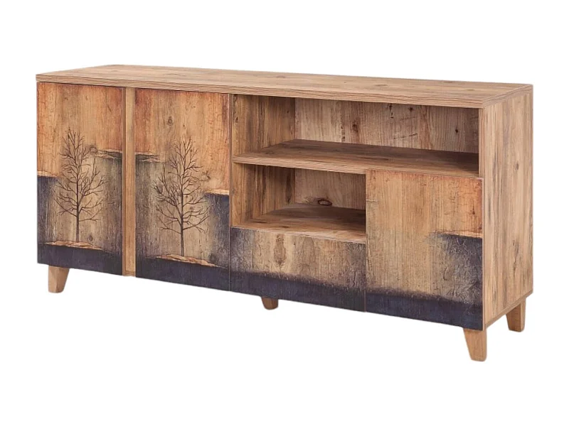 Dmora - Mobile porta TV Bucarest, 160x45 h76 cm, Quercia