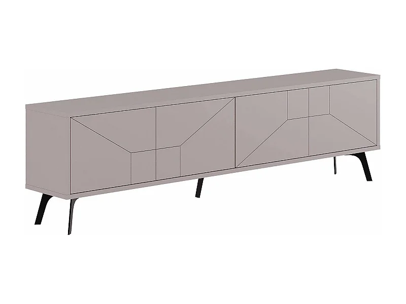 Meuble TV Dliget, Buffet de salon, Armoire basse pour TV, Base murale de rangement, 180x30 h50 cm, Beige