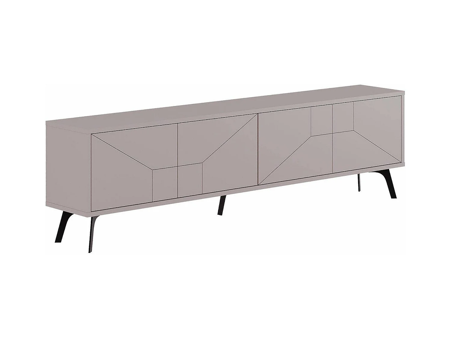 Dliget TV-meubel, Woonkamerdressoir, Lage tv-kast, Voorzien van wandbasis, 180x30 h50 cm, Beige