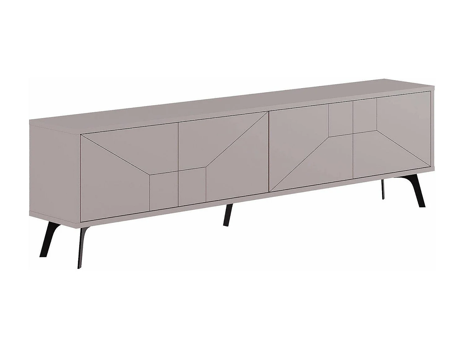 Meuble TV Dliget, Buffet de salon, Armoire basse pour TV, Base murale de rangement, 180x30 h50 cm, Beige