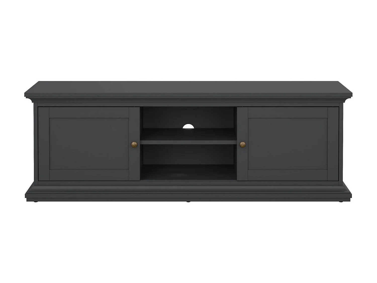 Meuble TV Dthura, Buffet de salon, Armoire basse pour TV, Base murale de rangement, 149x42 h51 cm, Gris