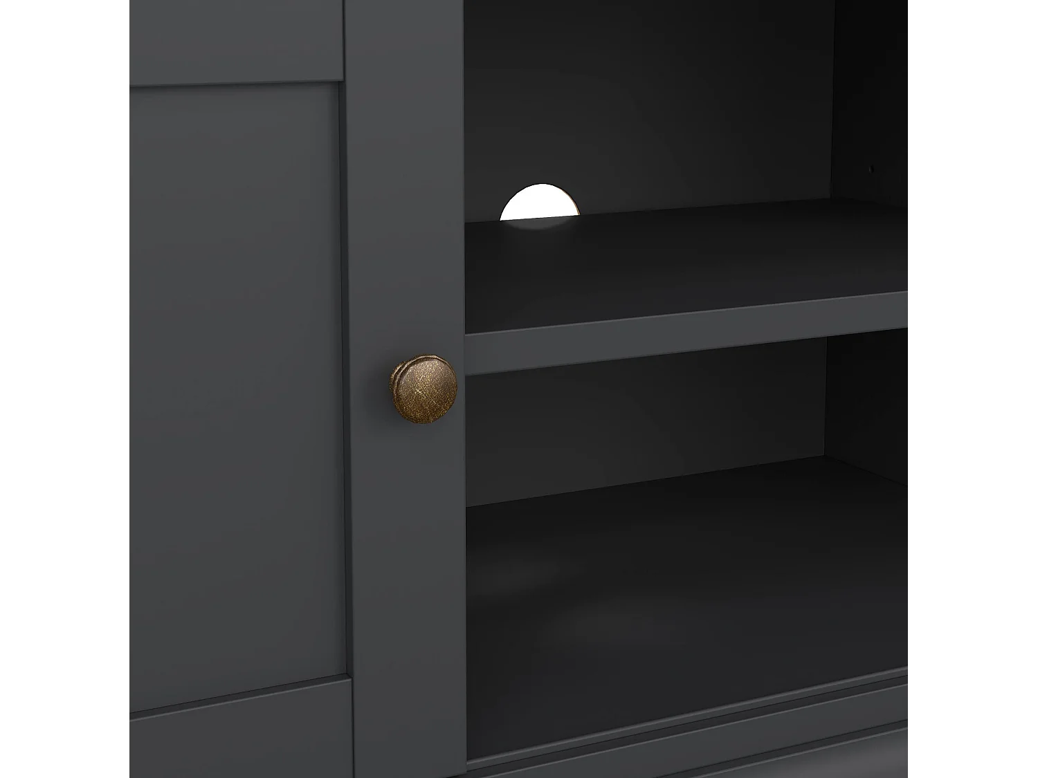 Meuble TV Dthura, Buffet de salon, Armoire basse pour TV, Base murale de rangement, 149x42 h51 cm, Gris