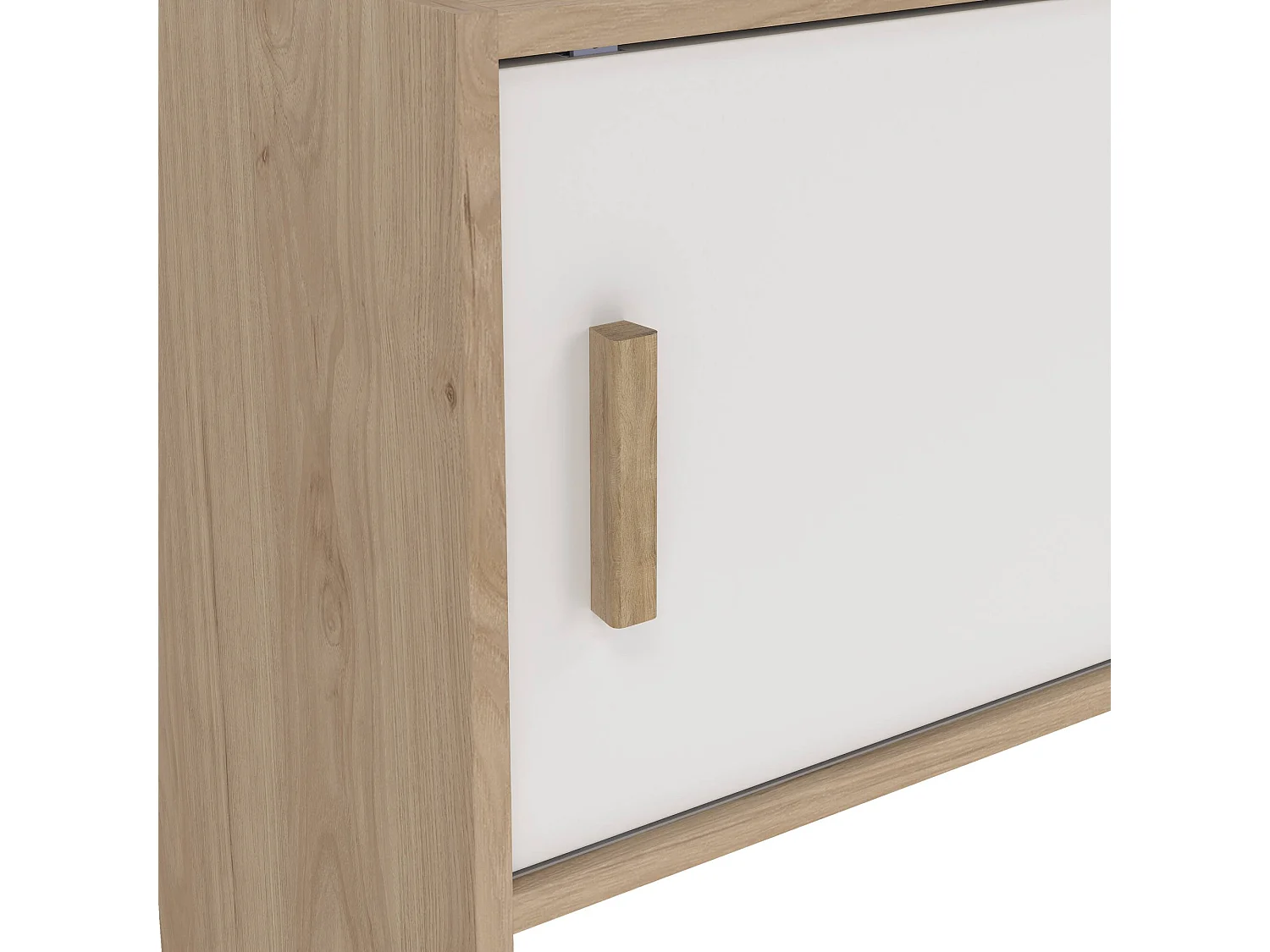 Móvel TV Dteston, Aparador de sala, Armário baixo para TV, Base de parede equipada, 159x48 h181 cm, Carvalho e Branco