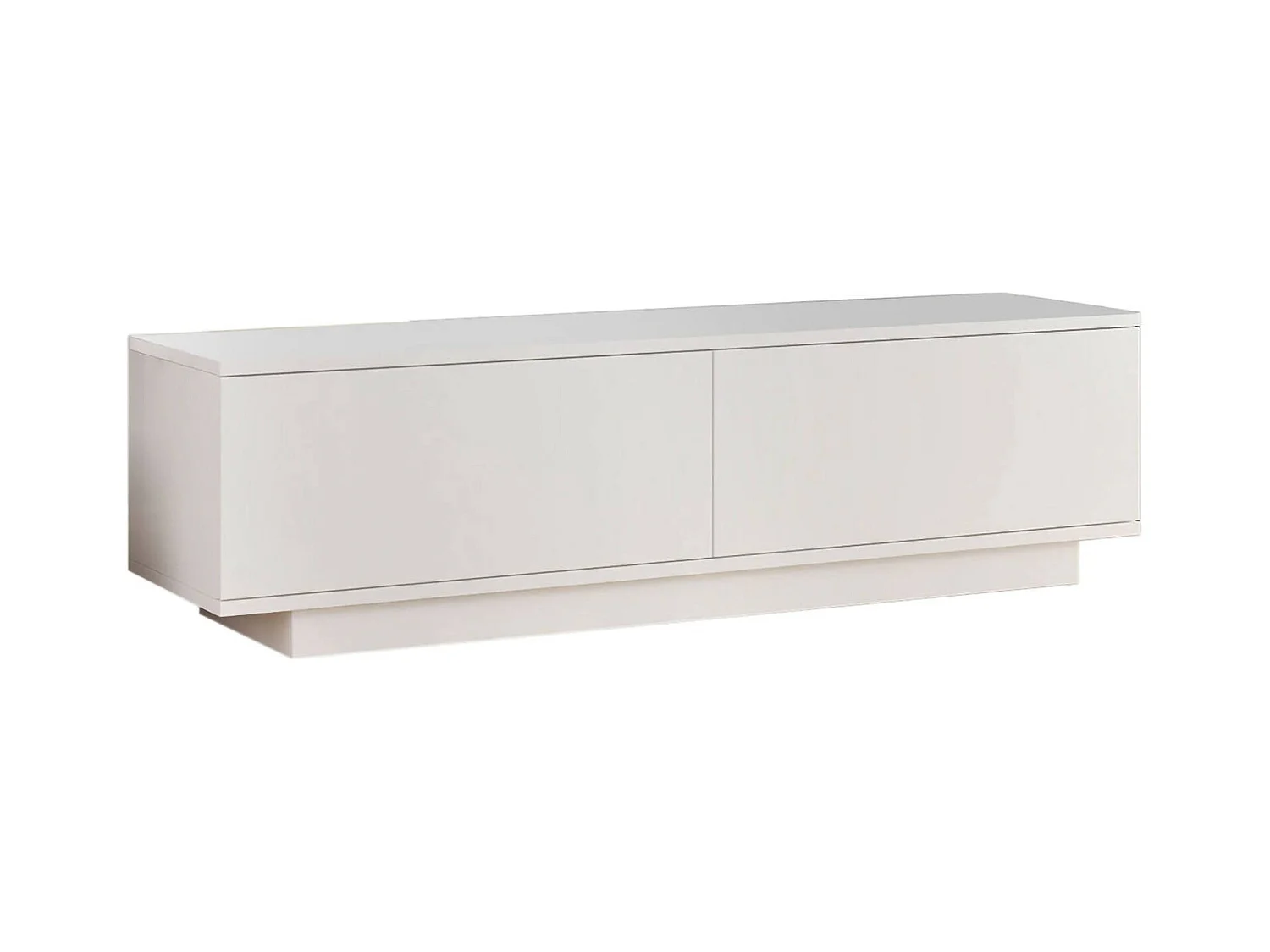 Dlavarder TV-meubel, Woonkamerdressoir, Lage tv-kast, Voorzien van wandbasis, 140x36 h38 cm, Wit