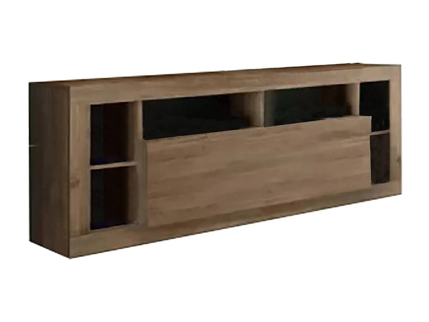 Meuble TV Dceli, Buffet de salon, Armoire basse pour TV, Base murale de rangement, Made in Italy, 172x42 h66 cm, Noyer