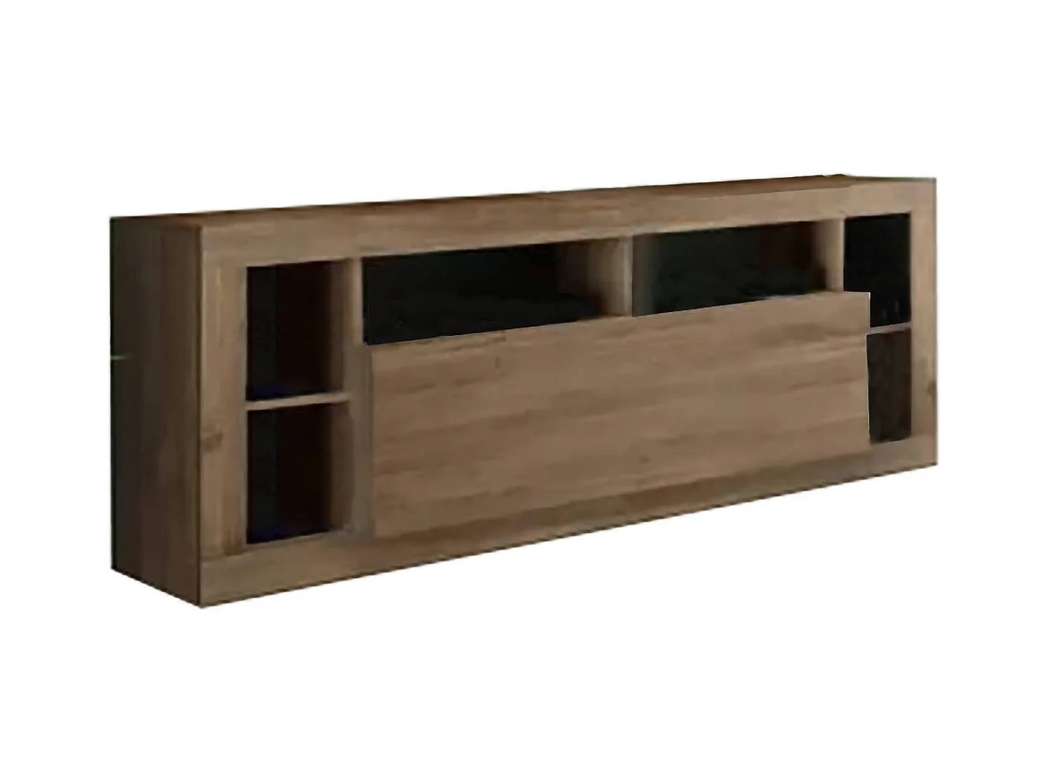 Dceli TV-meubel, Woonkamerdressoir, Lage tv-kast, Uitgeruste muurbasis, Made in Italy, 172x42 h66 cm, Walnoot