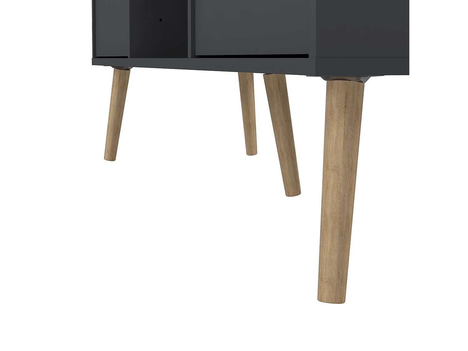 Dtoedtl TV-meubel, Woonkamerdressoir, Lage tv-kast, Voorzien van wandbasis, 117x39 h61 cm, Grijs