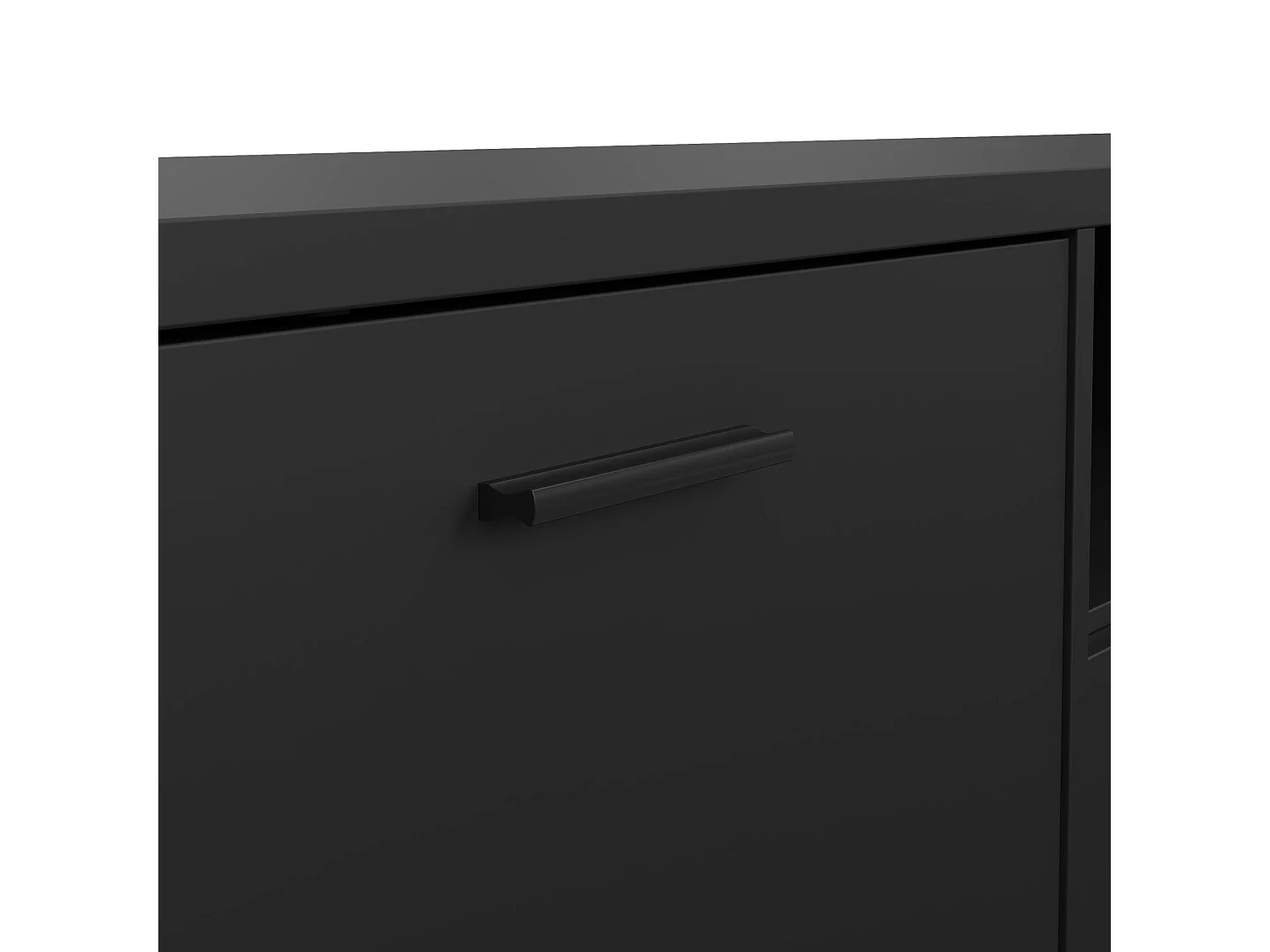Meuble TV Dtinagli, Buffet de salon, Armoire basse pour TV, Base murale de rangement, 177x40 h38 cm, Noir