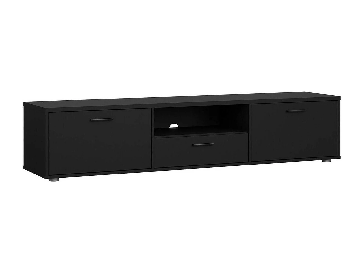 Móvel TV Dtinagli, Aparador sala, Armário baixo para TV, Base de parede equipada, 177x40 h38 cm, Preto