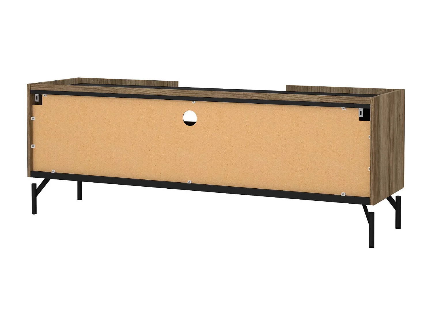 Dmora - Mobile porta TV Duchi, 147x41 h54 cm, Quercia e Nero