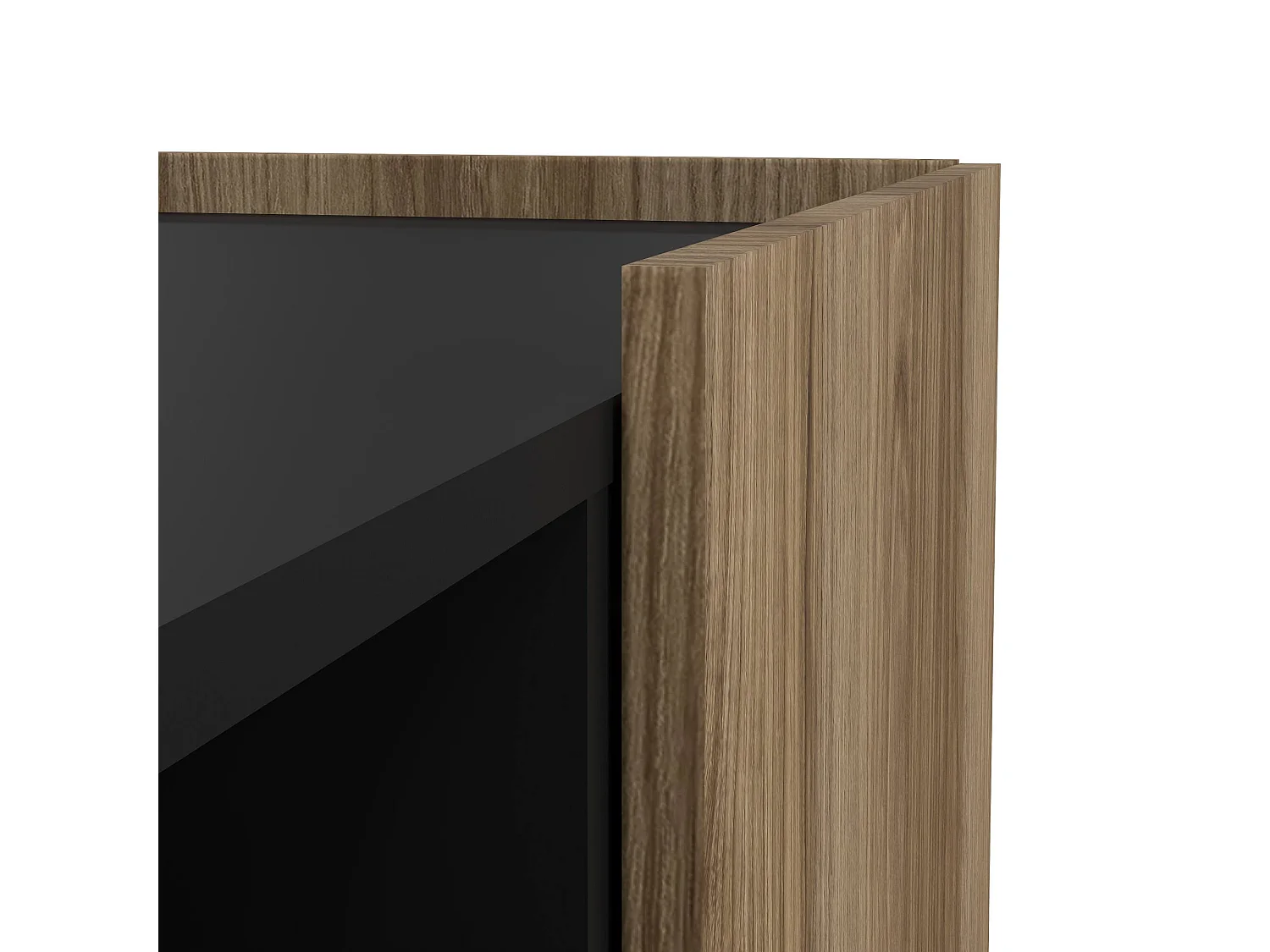 Meuble TV Ddtolo, Buffet de salon, Armoire basse pour TV, Base murale de rangement, 147x41 h54 cm, Chêne et Noir