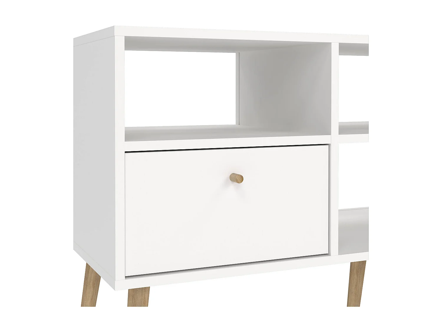 Dtoedtl TV-meubel, Woonkamerdressoir, Lage tv-kast, Voorzien van wandbasis, 117x39 h61 cm, Wit