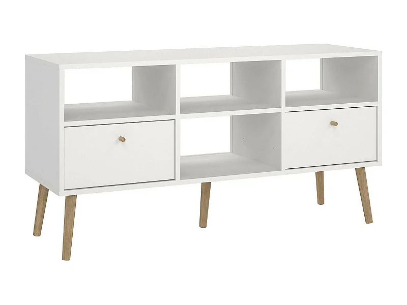 Móvel TV Dtoedtl, Aparador de sala, Móvel baixo para TV, Base de parede equipada, 117x39 h61 cm, Branco