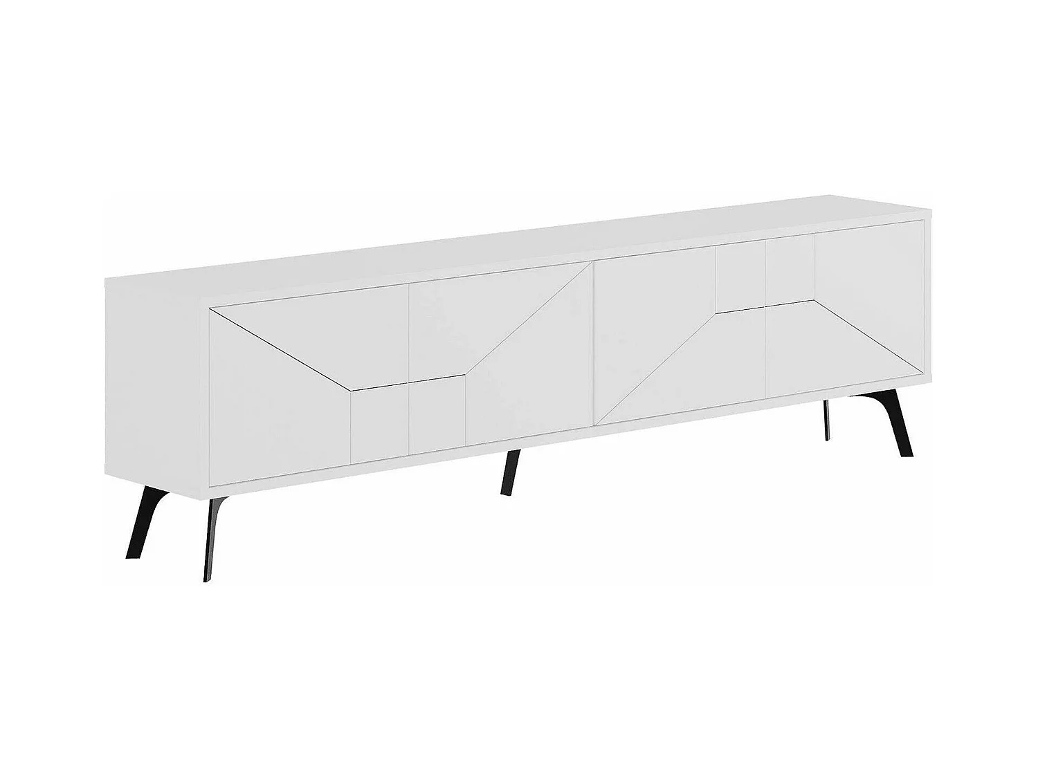 Dliget TV-meubel, Woonkamerdressoir, Lage tv-kast, Voorzien van wandbasis, 180x30 h50 cm, Wit