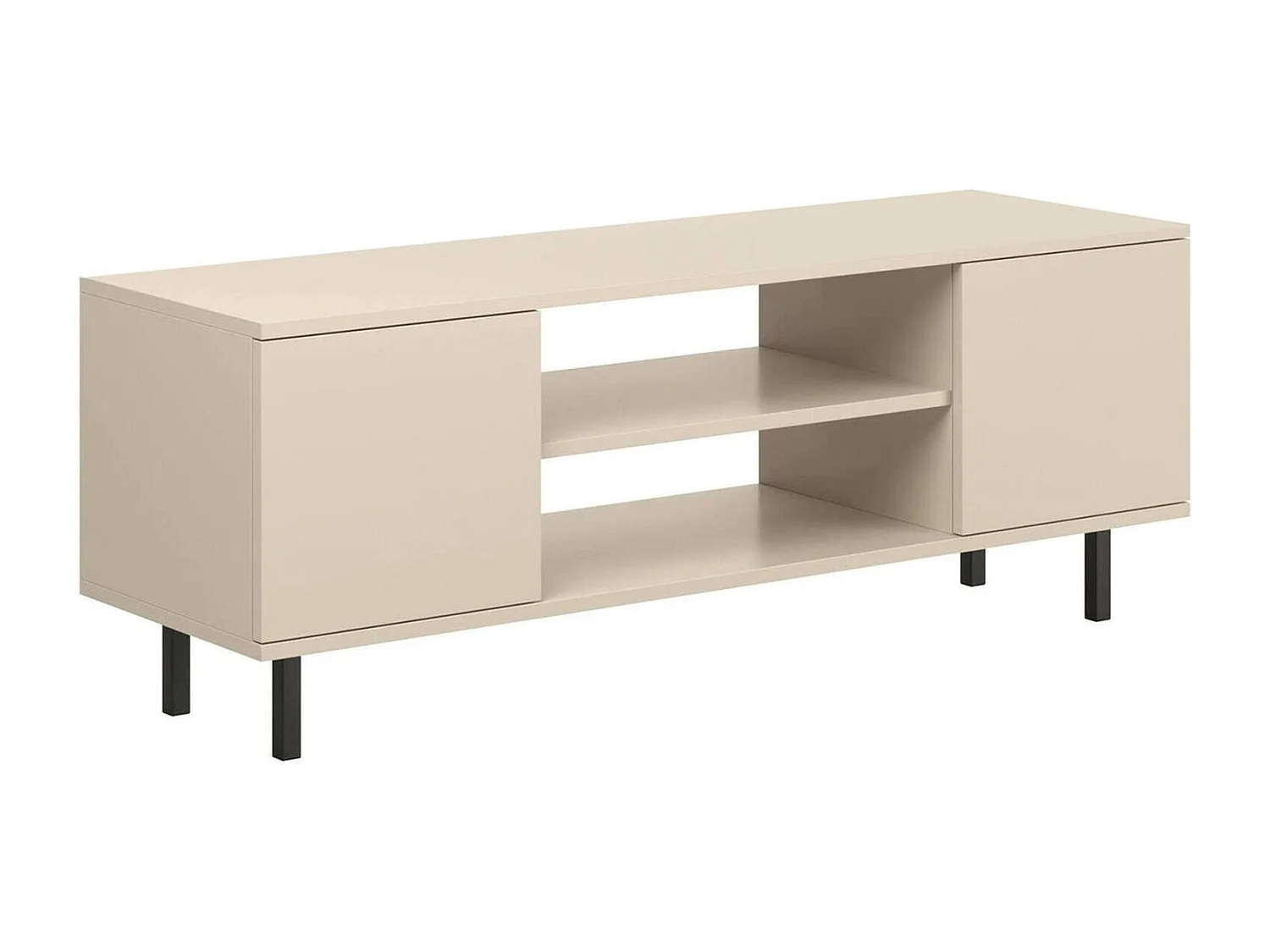 Meuble TV Dpoelt, Buffet de salon, Armoire basse pour TV, Base murale de rangement, 48x155 h40 cm, Beige
