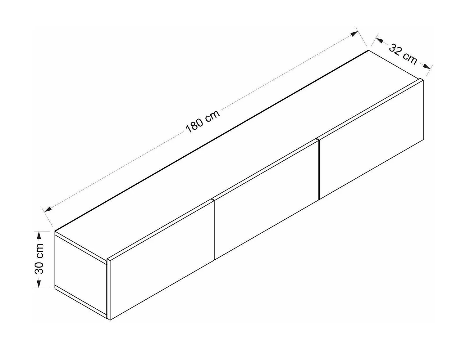 Móvel TV Dgiuseppemost, Aparador de sala, Armário baixo para TV, Base de parede equipada, 180x32 h30 cm, Branco
