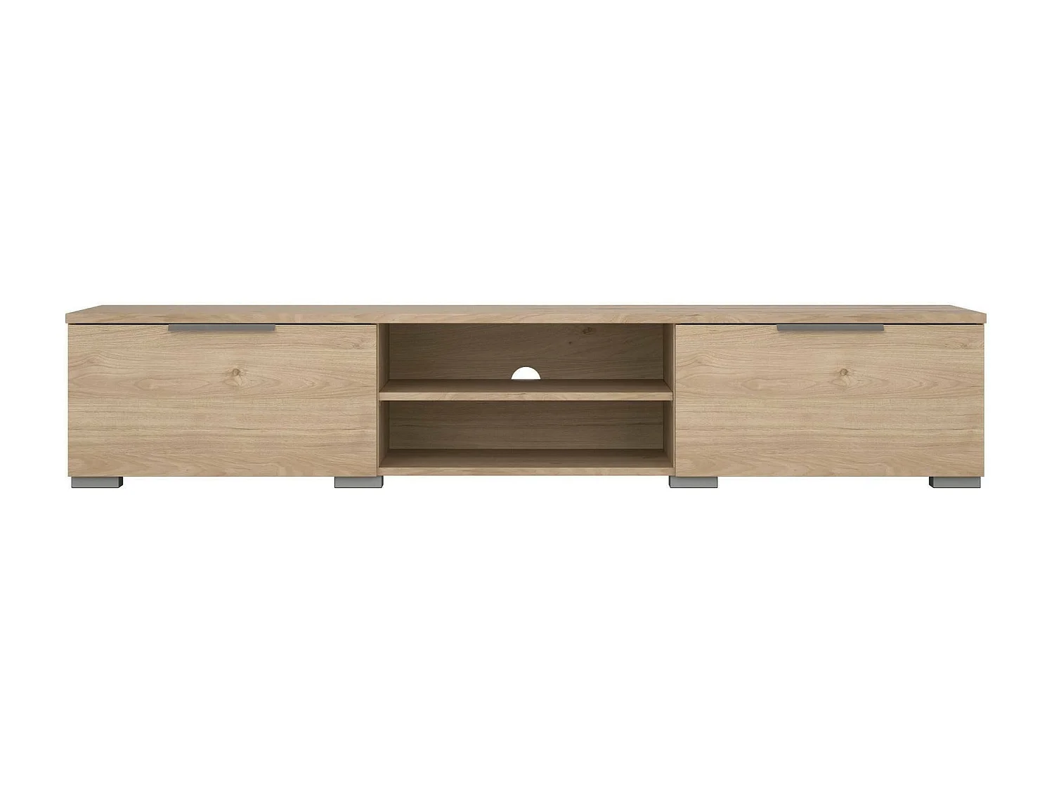 Dtheat TV-meubel, Woonkamerdressoir, Lage tv-kast, Voorzien van wandbasis, 173x40 h33 cm, Eiken