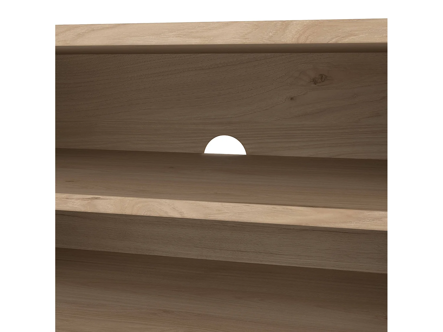 Dtheat TV-meubel, Woonkamerdressoir, Lage tv-kast, Voorzien van wandbasis, 173x40 h33 cm, Eiken