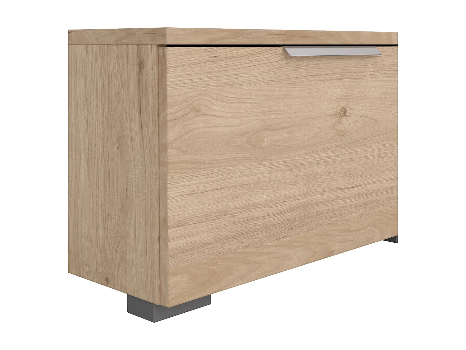 Dtheat TV-meubel, Woonkamerdressoir, Lage tv-kast, Voorzien van wandbasis, 173x40 h33 cm, Eiken