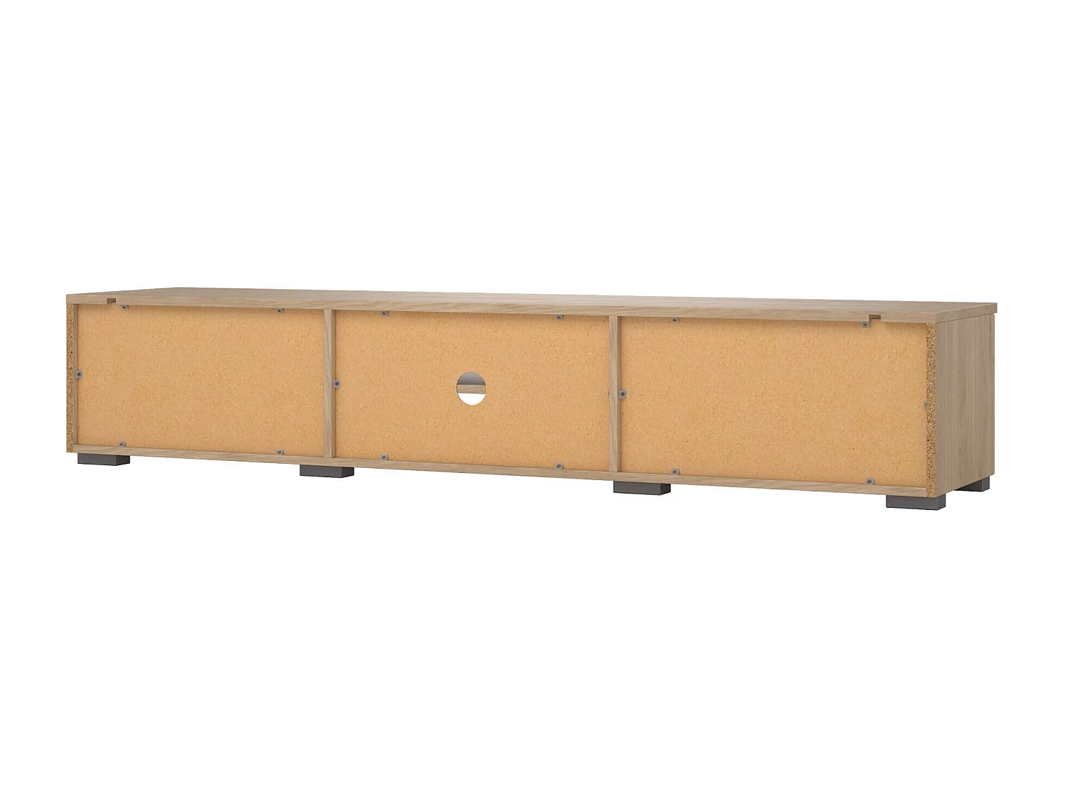 Dtheat TV-meubel, Woonkamerdressoir, Lage tv-kast, Voorzien van wandbasis, 173x40 h33 cm, Eiken