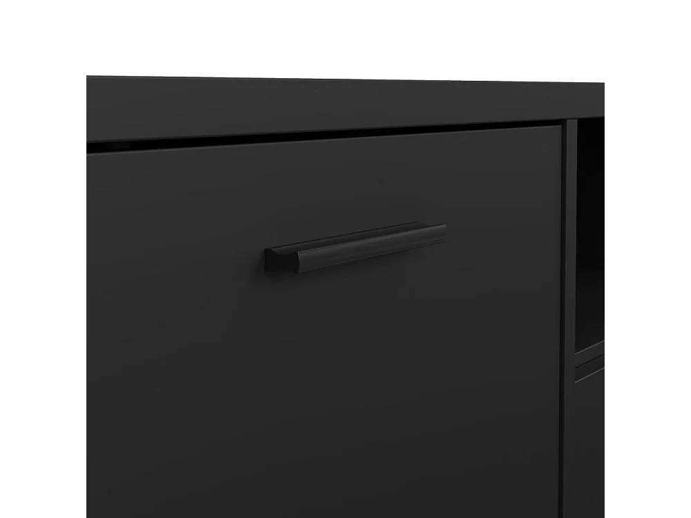 Dthorsb TV-meubel, Woonkamerdressoir, Lage tv-kast, Voorzien van wandbasis, 147x40 h38 cm, Zwart