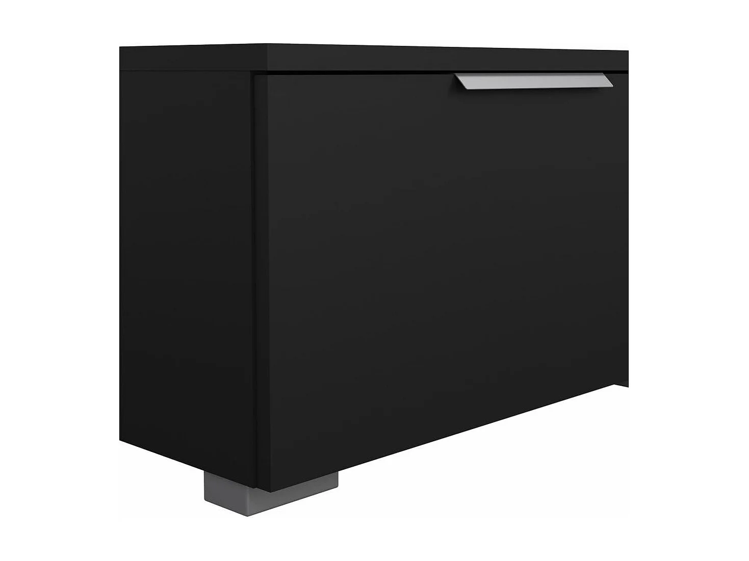 Meuble TV Dtheat, Buffet de salon, Armoire basse pour TV, Base murale de rangement, 173x40 h33 cm, Noir