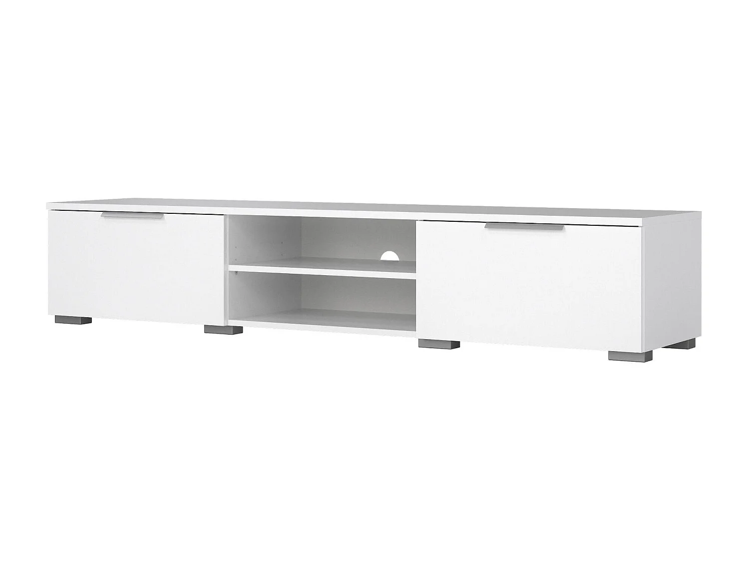 Dtheat TV-meubel, Woonkamerdressoir, Lage tv-kast, Voorzien van wandbasis, 173x40 h33 cm, Wit
