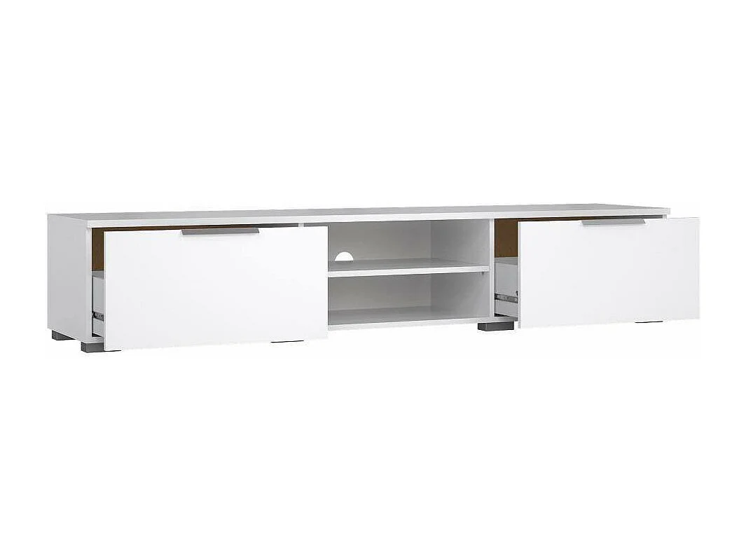 Dtheat TV-meubel, Woonkamerdressoir, Lage tv-kast, Voorzien van wandbasis, 173x40 h33 cm, Wit