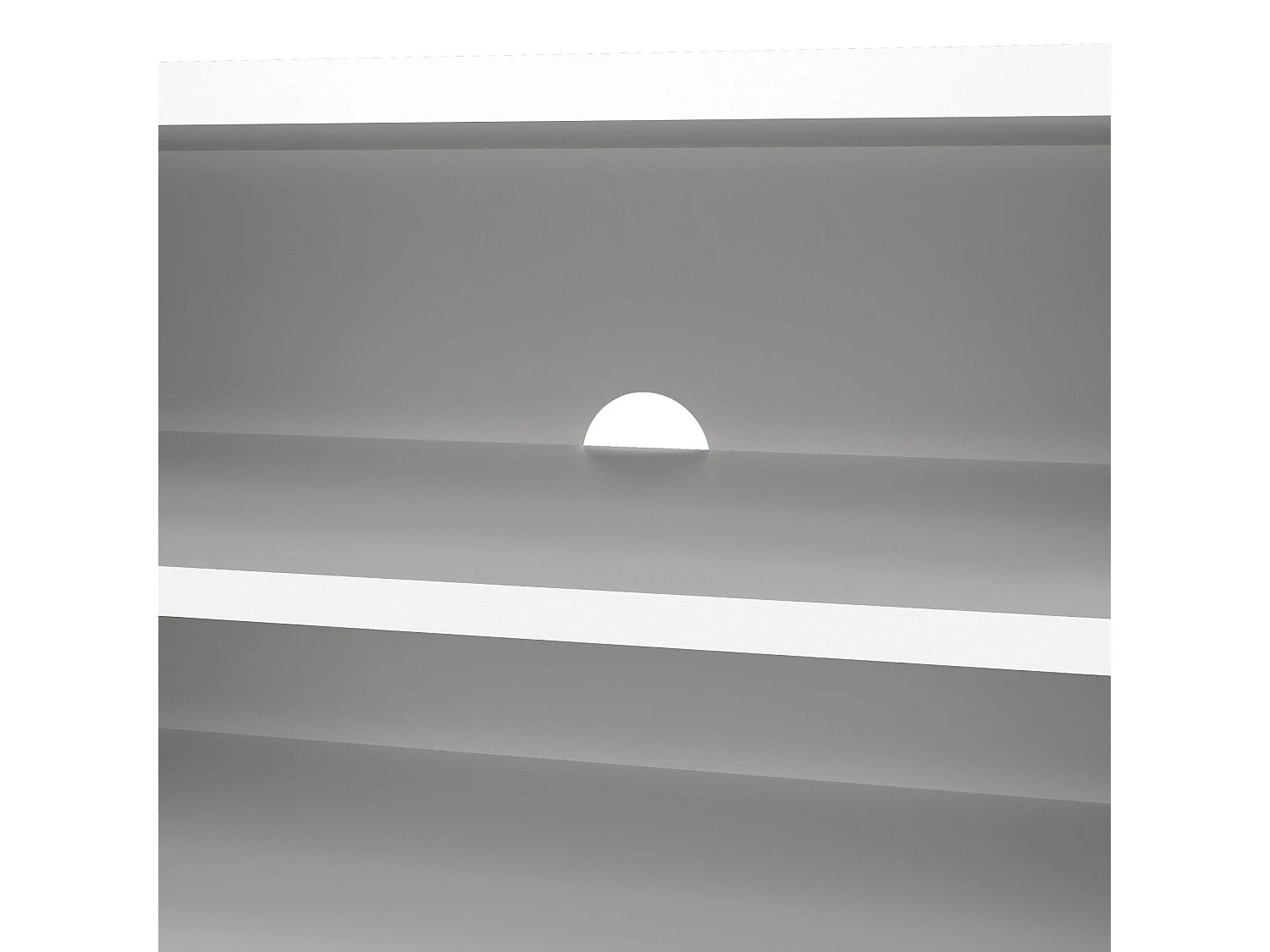 Meuble TV Dtheat, Buffet de salon, Armoire basse pour TV, Base murale de rangement, 173x40 h33 cm, Blanc