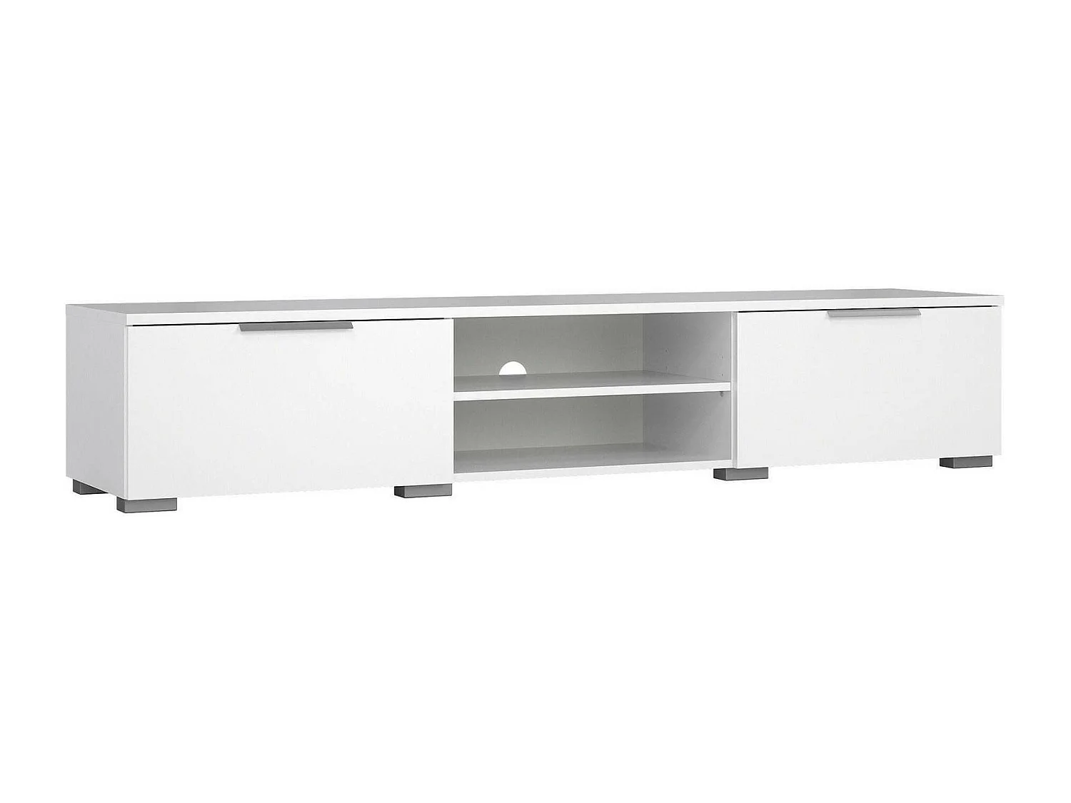 Dtheat TV-meubel, Woonkamerdressoir, Lage tv-kast, Voorzien van wandbasis, 173x40 h33 cm, Wit