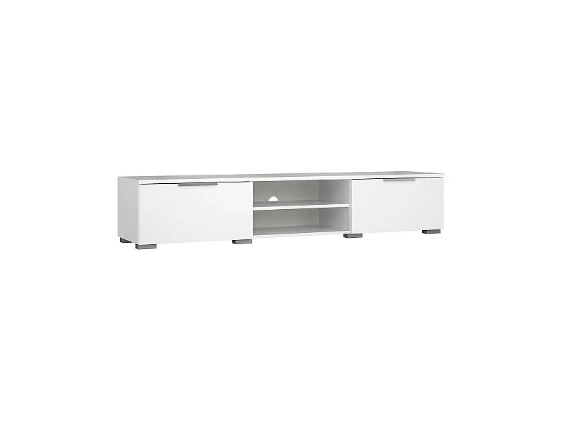 Meuble TV Dtheat, Buffet de salon, Armoire basse pour TV, Base murale de rangement, 173x40 h33 cm, Blanc