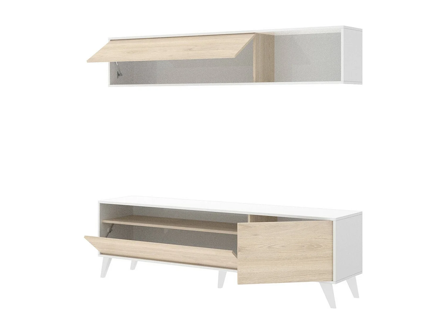 Parete Attrezzata Arusha, 4 Ripiani, 41x180x180h cm Bianco