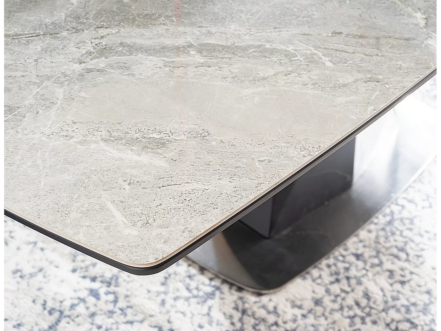 Table à manger Cortez (90x160-210)/Céramique/Gris&Anthracite