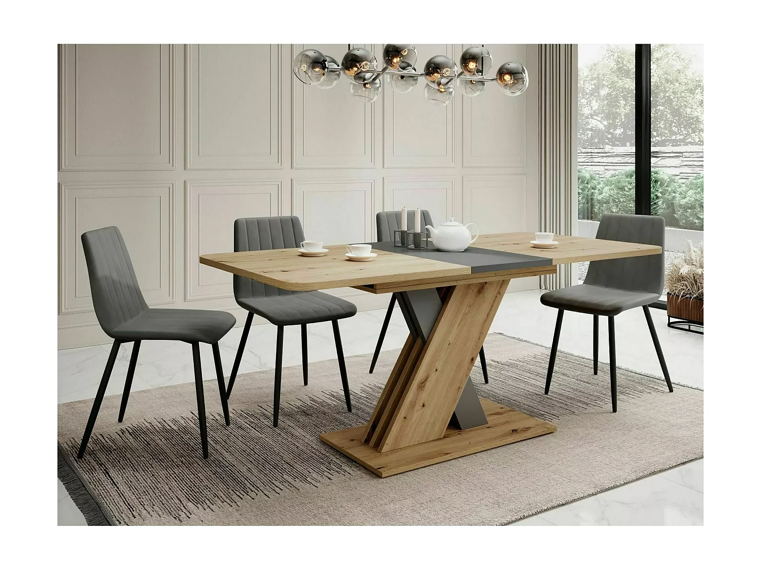 Table à manger Exel (85x140-180)/Artisan&Anthracite