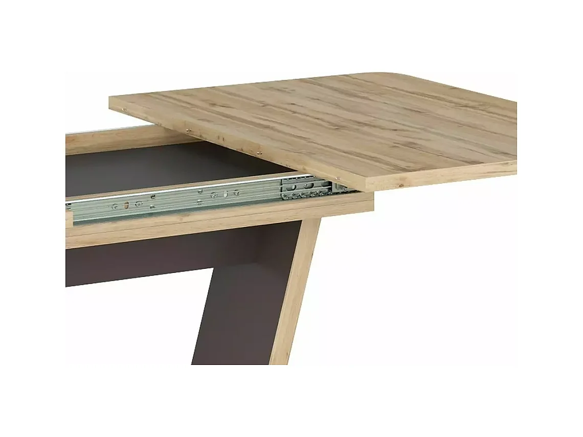 Table à manger Nigel (80x120-160)/Marron&Anthrazit