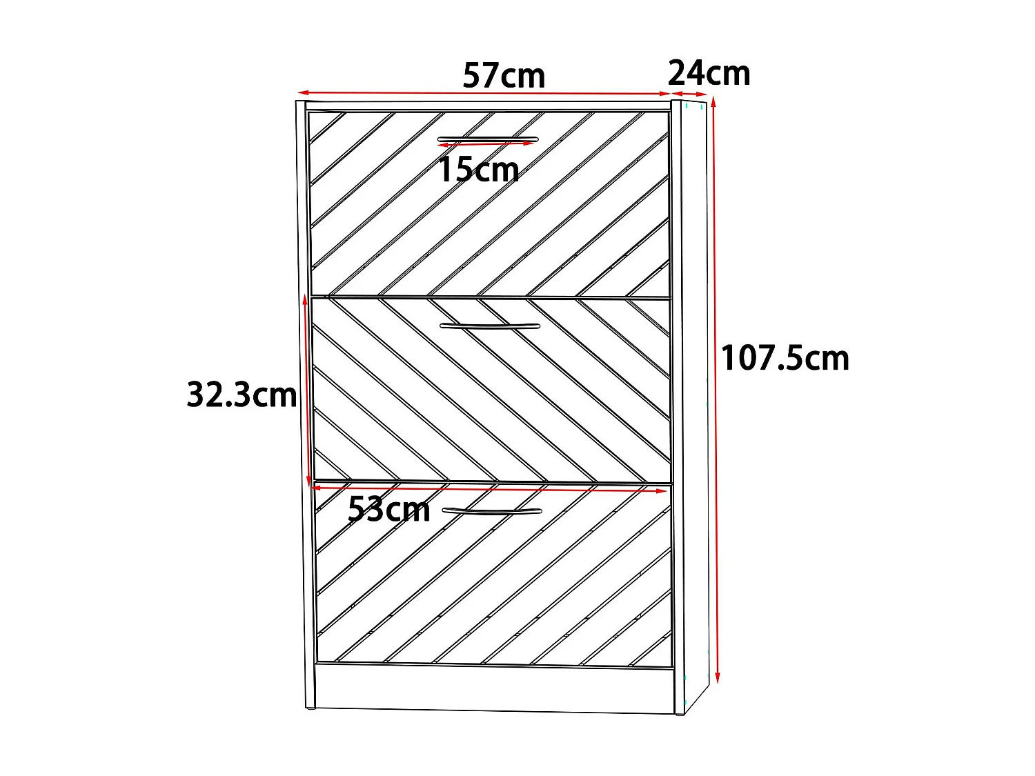 Meuble à chaussures meuble d'entrée avec abattants 3 niveaux 16 paires des chaussures 54x24x107cm Marron clair