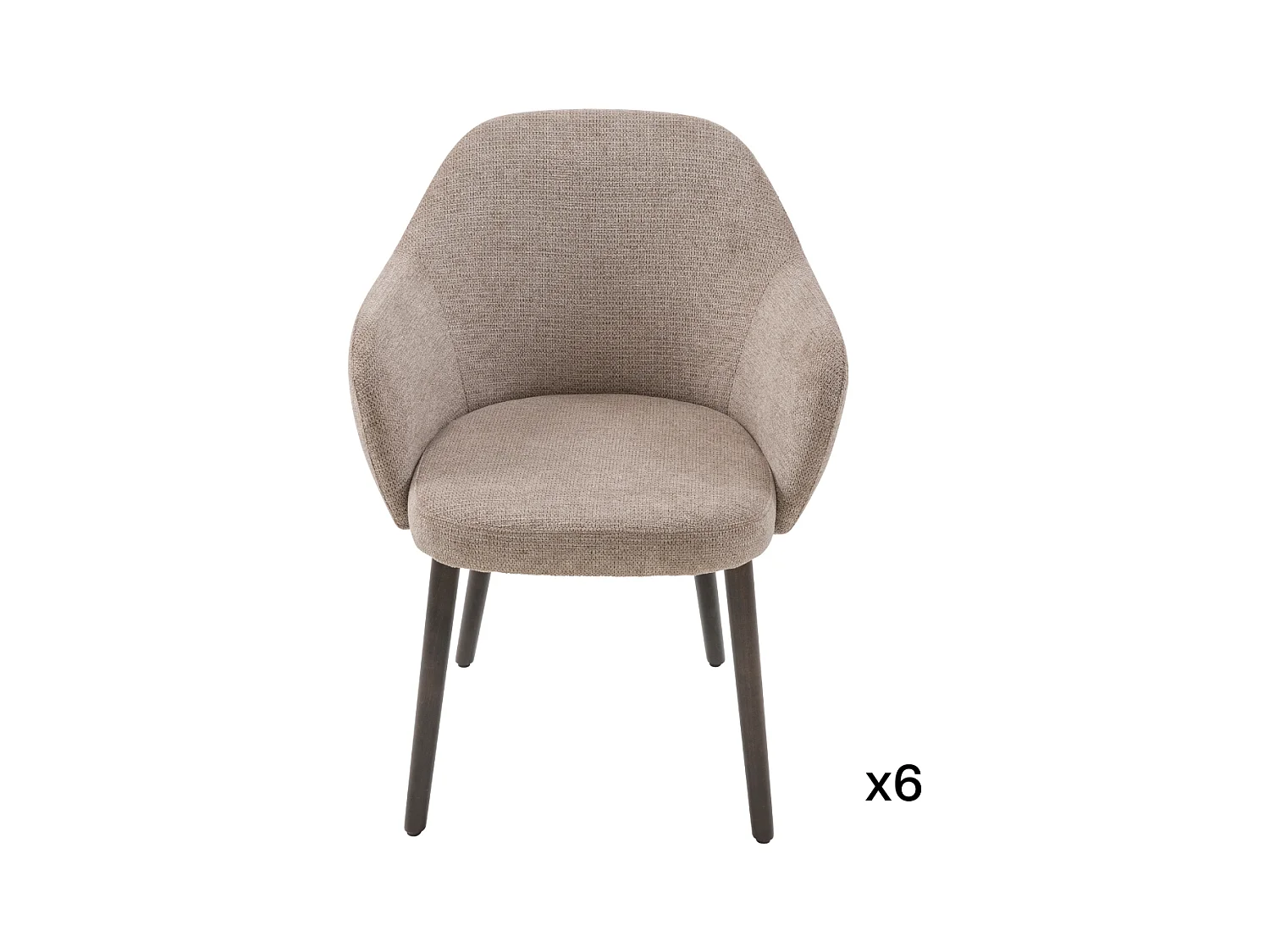 Set van 6 bridgefauteuils in stof L51 cm - ERNEST