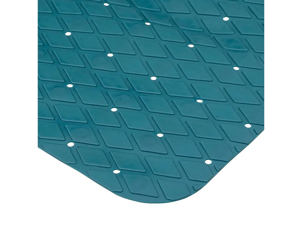 Fond de Bain PVC "Diamond" 34x70cm Bleu Pétrole