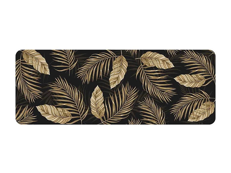 Tapis de Cuisine "Goldena" 45x120cm Noir & Or