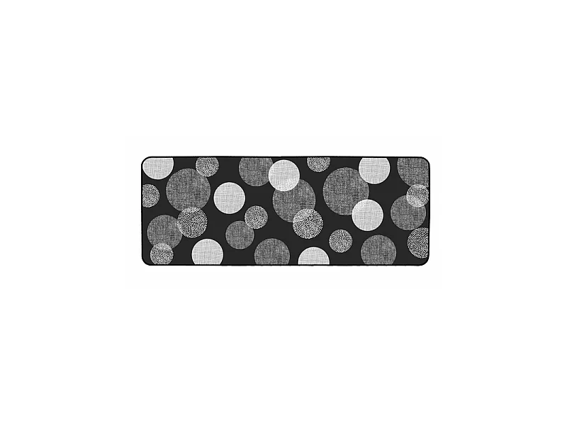 Tapis de Couloir Imprimé "Oxana" 45x120cm Noir