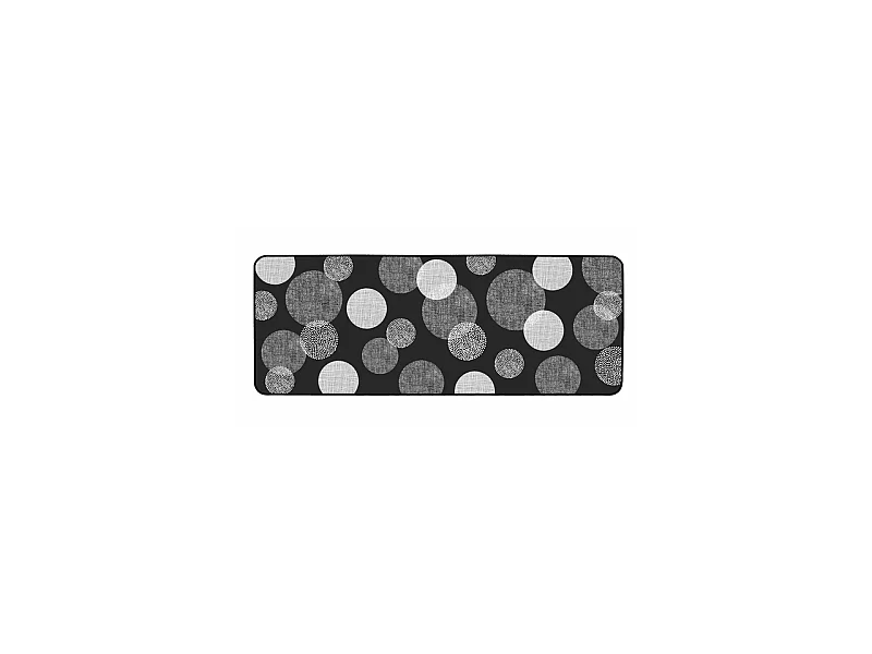 Tapis de Couloir Imprimé "Oxana" 45x120cm Noir