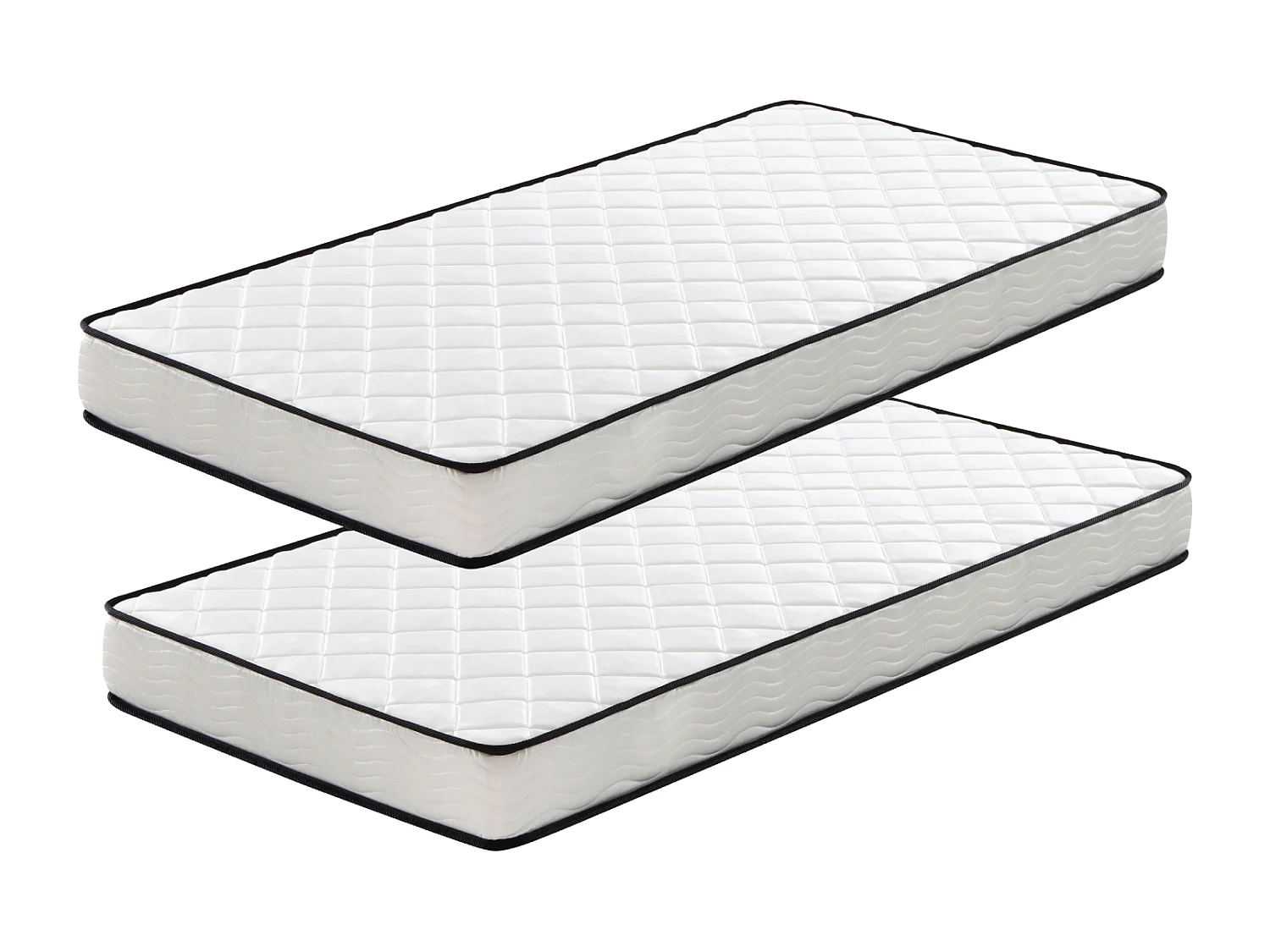 Lot de 2 - Matelas 90x190cm - Épaisseur 15 cm - Matelas Mousse - Matelas 1 place pour Adulte Enfant (Deux Matelas dans un colis)